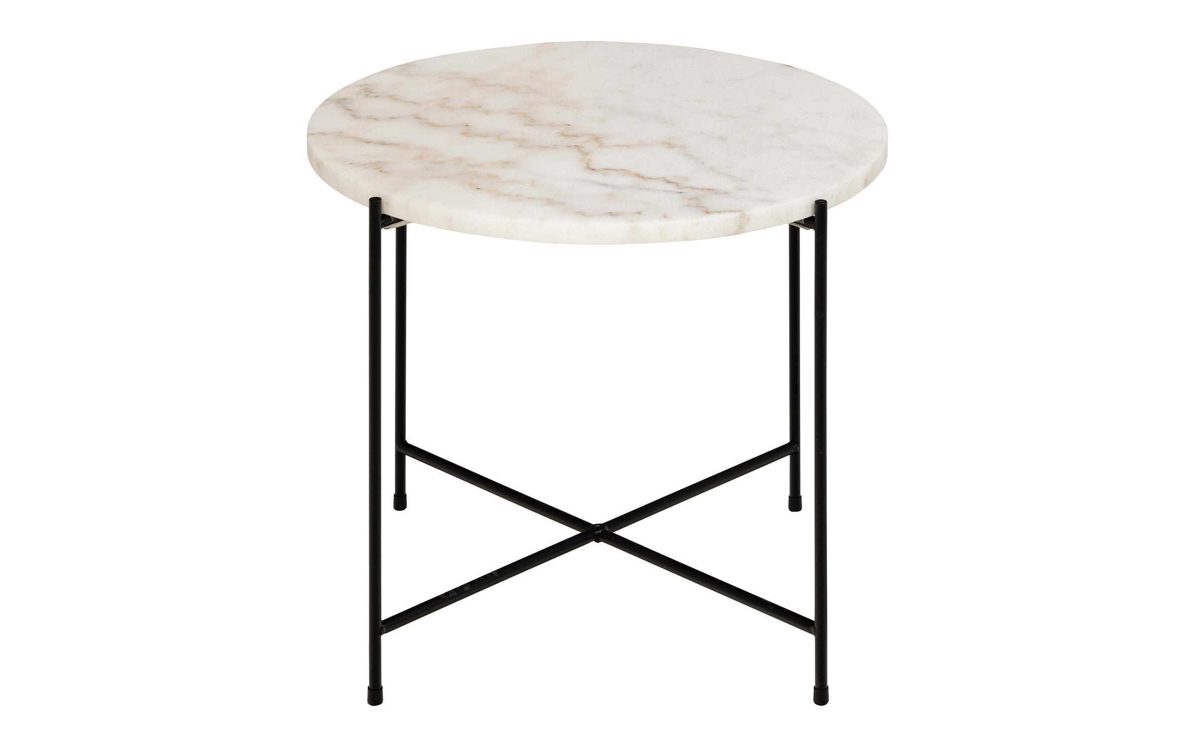Tavolinë anësore Avila, mermer i bardhë  2