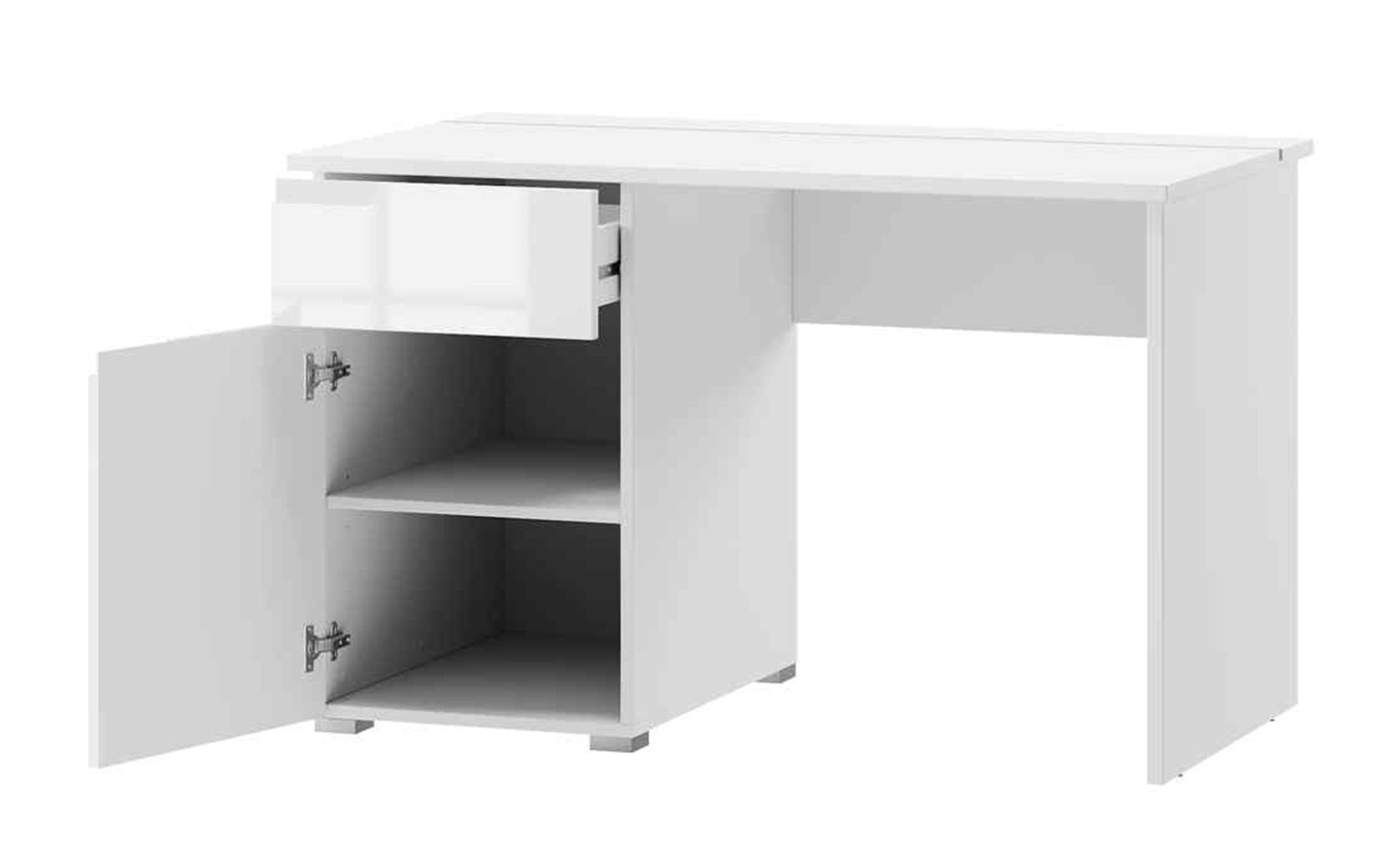 Tavolinë kompjuteri Selene, E bardhë + e bardhë me shkëlqim  4