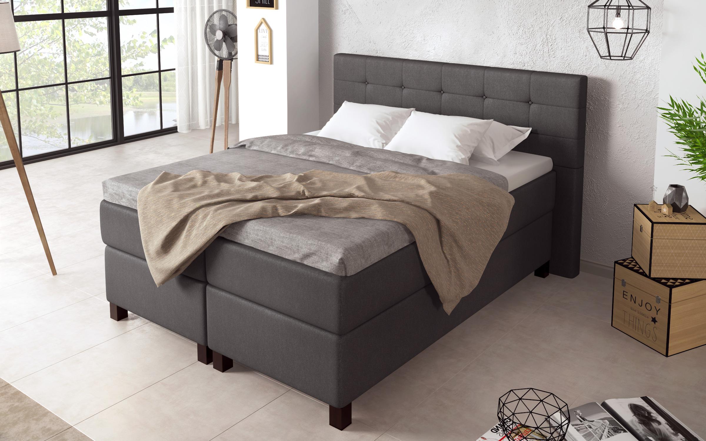 Krevat dopio Antara Boxspring, Gri  3